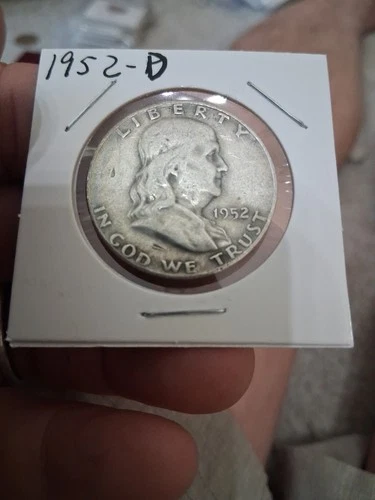 1952-D Franklin Half Dollar 90% Silver Circulated Coin Under Melt Price