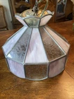 Purple Slag Leaded Glass Hanging Lamp SHADE 13-1/2” x 10” Vintage Beautiful EUC