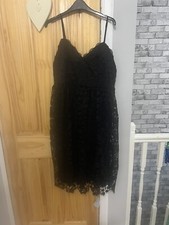 Strapped Black Lace Midi Dress