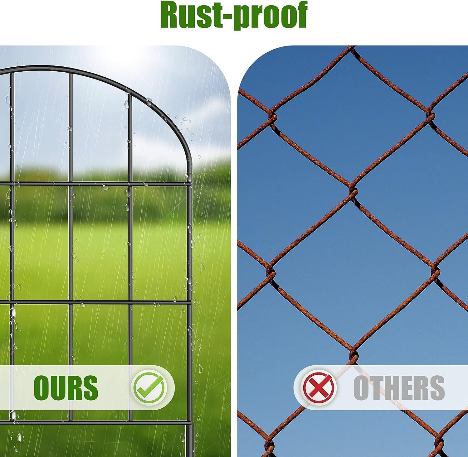 12 Pack Decorative Garden Fence Panels No Dig Fencing, Total 24In (H) X