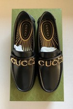Authentic GUCCI Men's Sz 7 Black Leather Loafers
