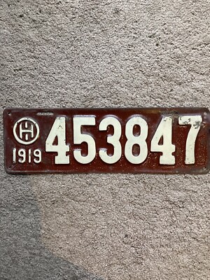 1919 Ohio License Plate - 453847 - Nice Oldie! | eBay