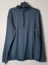 Straight Down 1/4 Zip Pullover Sweater Men size XL Golf Long Sleeve Gray Black