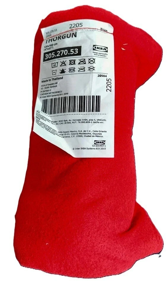 Ikea THORGUN Soft Fleece Sofa Throw Blanket Rug Bright Red 20x160cm - Image 3 of 4