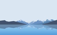Landscape lake mountains reflection minimalism nature Custom Gaming Mat Desk