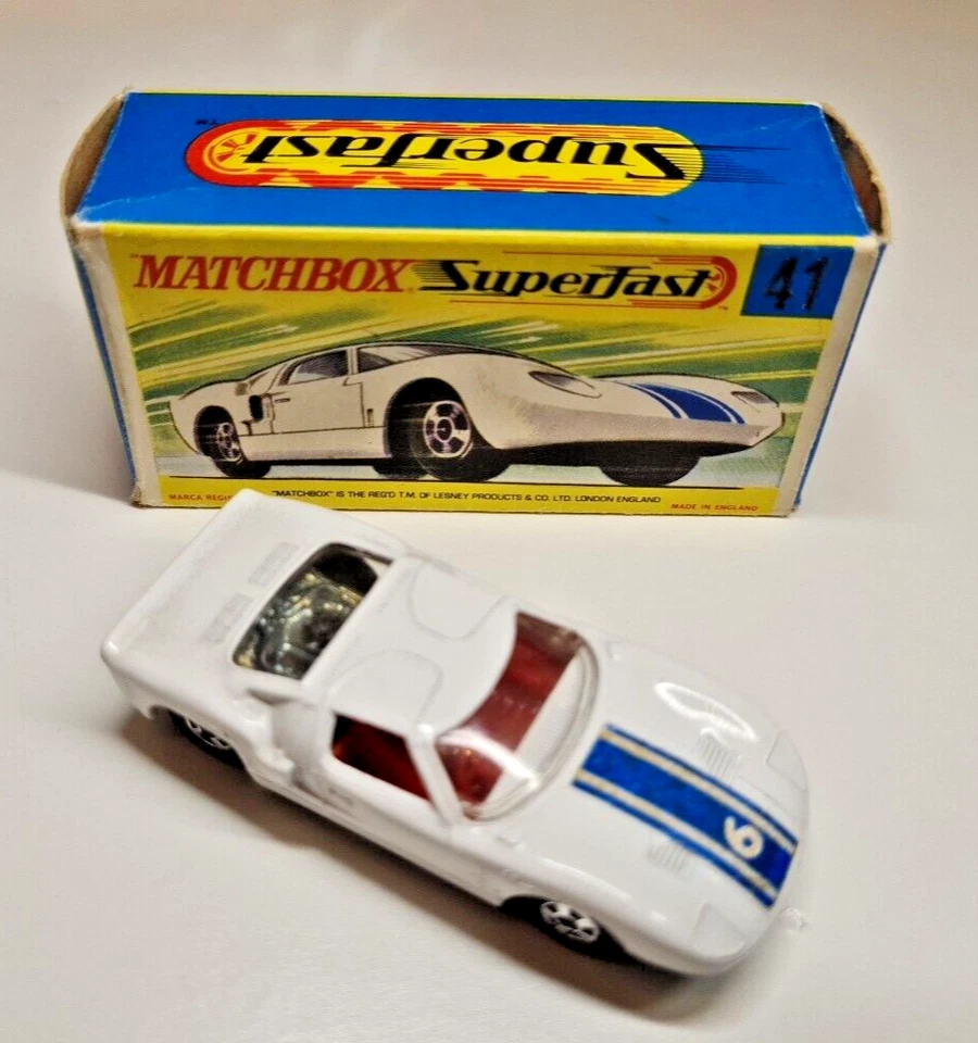 Matchbox Ford G.T. Racer RW 1-75 Nr. 41 mint turkise Base + OVP Box BELIEBT - Bild 3 von 4