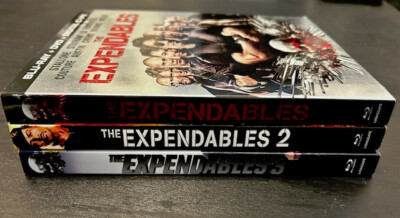 The Expendables 1-3 Blu-rays Lot with slipcovers