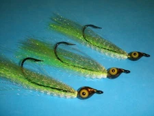 FLY FISHING FLIES - Chart./White STRIPER CANDY Streamer size #4/0 (3 pcs.)