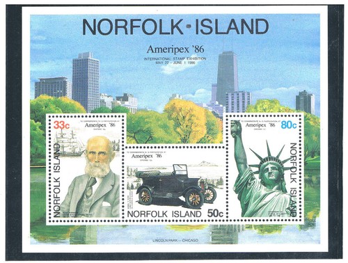 NORFOLK ISLAND 1986 AMERICAPEX'86 S/S CV $2.75
