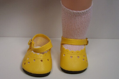Dark Yellow Heart-Cut Doll Shoes For Knickerbocher's 16'' Terri Lee (Debs*)