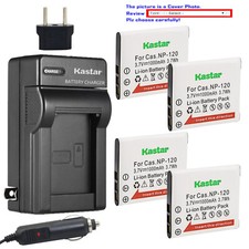 Kastar Battery AC Travel Charger for Casio NP-120 CNP-120 Battery BC-120 Charger