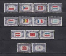 US, #909-21 Overrun Countries 1943-44, 13v, MNH