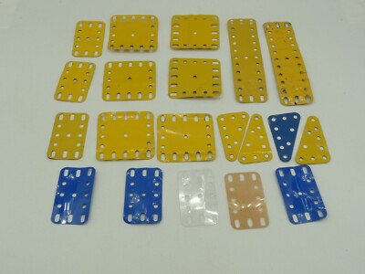 Lot De 5 Plaques Flexibles Meccano 14x6cm - Réf 192 - Métal - Vintage - Occasion
