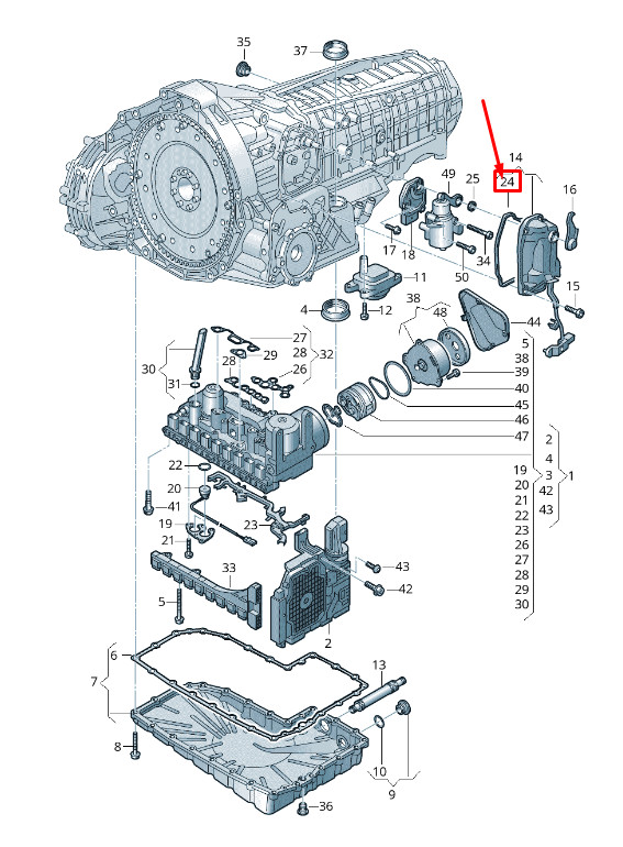 Joint de couvercle de frein de stationnement pour Audi A4 Avant B9 0Ck301131B