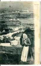 Norway Fra Voss Total View Country Woman 1907 cover A. J. K. published postcard