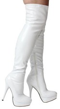Sexy Kinky Fetish Patent Stilletos Heels Thigh High Over The Knee Stretch Boots