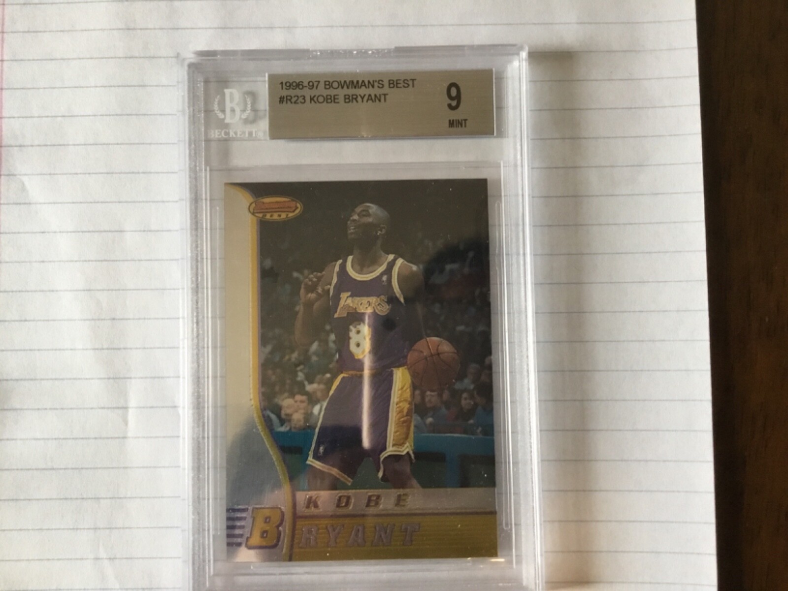 1996-97 Bowman's Best - #R23 KOBE BRYANT - Rookie - Beckett 9 Mint