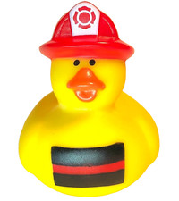 FREE SHIP - FIREFIGHTER THIN RED LINE FIREMAN CRUISING RUBBER DUCK CRUISE 2 1/2"