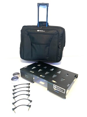 Guitar pedal Board aluminum 22'' Rolling Case Pedalboard: Bundle Cables hook loop