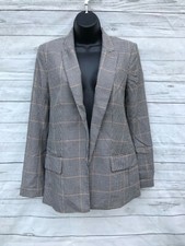 H M Women  s Blazer Jacket Open Front Houndstooth Size 2
