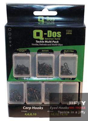 Q-Dos 180tlg Terminal Tackle Set Karpfen Friedfischangeln Haken Wirbel Clips Kit