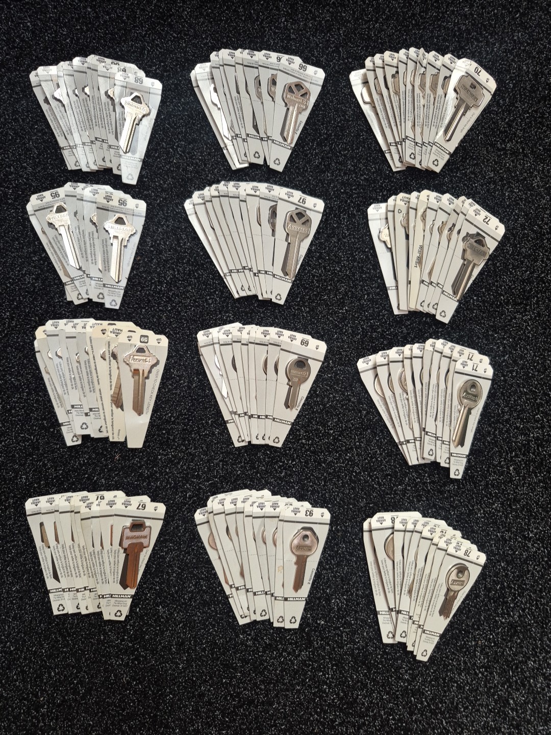 Locksmith 120 Key Blank Starter set Variety Pack 10x Of 12 common blanks Hillman
