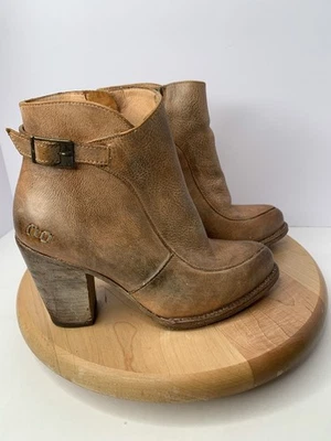BedStu Isla Cobbler Series Womens 7.5 Leather Ankle Boots Zip White/Brown Rustic - Image 1 of 4