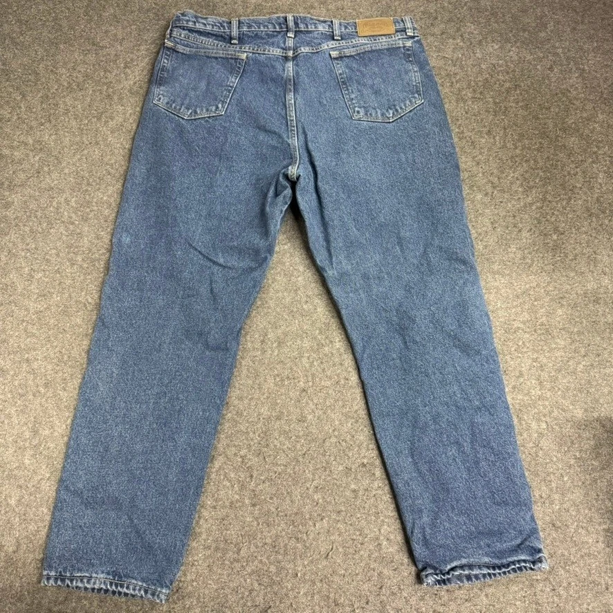 Cabelas Mens Jeans Blue Denim Flannel Lined Straight Leg Size 40x32 - Image 4 of 4