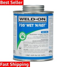735 Wet 'N Fast Medium-Bodied High Strength PVC Cement - Extremely Fast Setti...