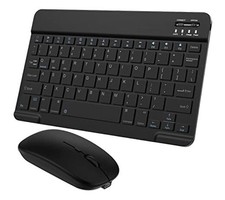 Ultra-Slim Small Bluetooth Keyboard and Mouse Combo Portable Rechargeable Black