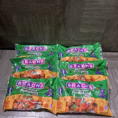6 BRACH'S Mellowcreme Pumpkins Candy Classic Fall Halloween Treat 11oz Bags 1/26