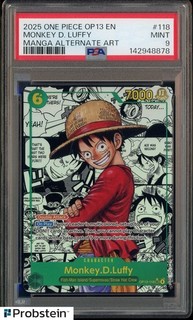2025 One Piece OP13 EN Manga Alternate Art #118 Monkey D. Luffy PSA 10 GEM MINT