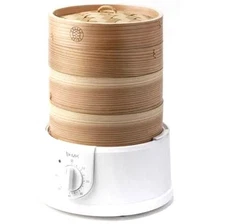 MK Seiko Electric Bamboo steamer EM-185W Cooker Seiro Food 18cm Japan NEW Fedex