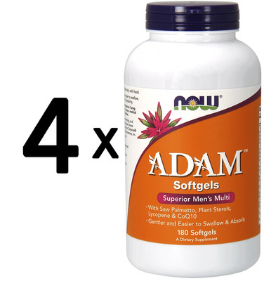 4 x NOW Foods ADAM Multi-Vitamin for Men - 180 softgels (319,43 EUR/kg)
