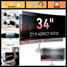 34" Curved Privacy Screen Protector for 21:9 Widescreen Monitor - Anti-Glare, Bl