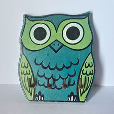 RARE VTG CounterPoint Owl Wall Mounted Key Hook Rack