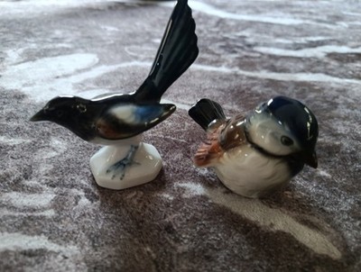 GOEBEL Porzellan Figur Vogel und weiterer Porzellanvogel, minimal beschädigt!