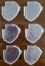 6 x Ty Beanie Baby heart tag folding protector