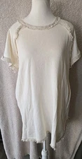 Umgee Linen Blend Dress W/pockets Fringe Off White Women's S NWT Summer Boho