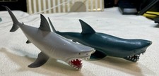 Vintage Shark Figure Lot Great White Shark  Megalodon Toy Animals