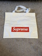 Supreme White Tote Shopping Bag Red Box Logo