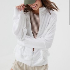 NWT OFFLINE By Aerie Towel Terry Full Zip Sweatshirt in White Women s Size Large