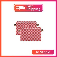 Emelivor Red Checkered Storage Basket Bins Decorative Laundry Basket Organizatio