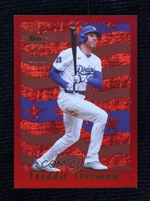 2025 Archives 1995 Topps CyberStats Red Foilboard 12/25 Freddie Freeman 04cw
