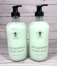 Lady Bee Eucalyptus Hand Soap Glass Pump Bottle 16oz 2Pack 