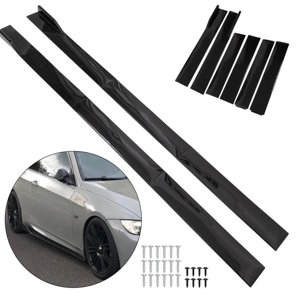 For Infiniti Q50/Q60/Q70 G25 G37 Glossy Black 86.6" Side Skirt Lip Rocker Panel Foto 2 de 4