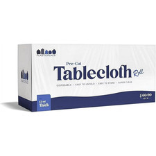 Plasticplace Pre-Cut Clear Plastic Disposable Tablecloth 66" x 90" 16 Count 