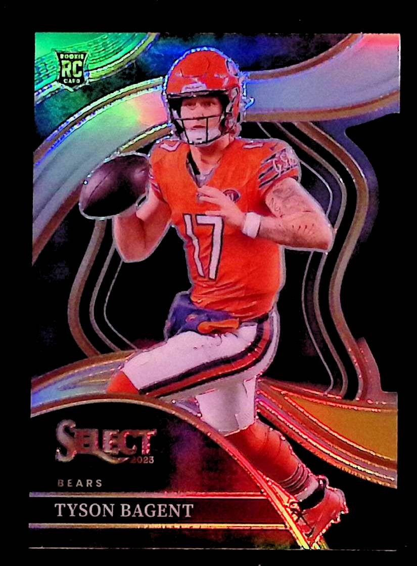 Tyson Bagent 2023 Panini Select Green and Yellow Prizms Die Cuts #208 Rookie