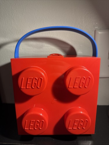 LEGO Storage Case: Bright Red with Blue Handle