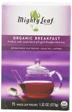 Organic Breakfast Black Tea – 45 Count (3 Packs of 15) Silken Pouches – Premium 
